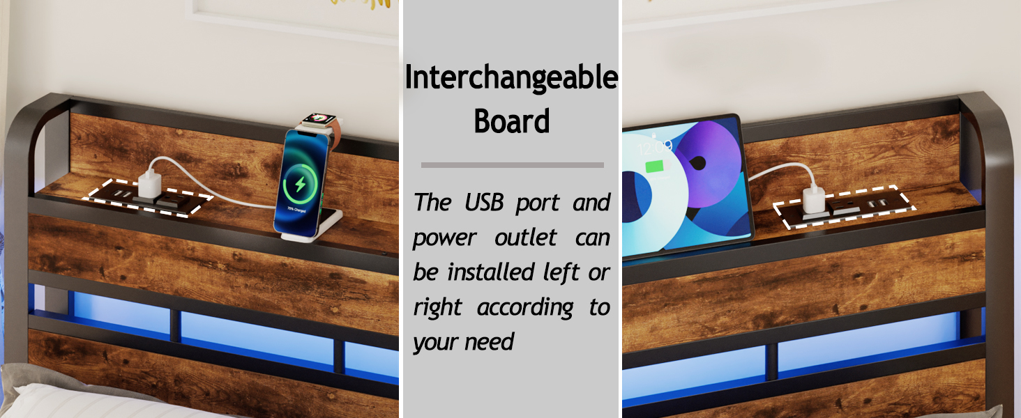 Furnulem Queen Headboard with Storage Shelf,Headboards