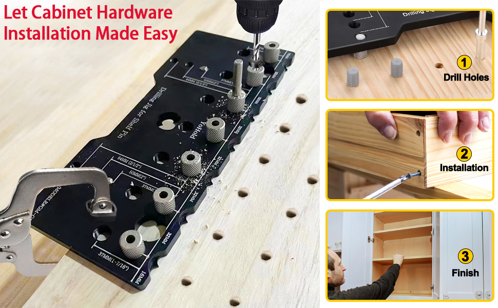 Shelf Pin Jig 1/4 Inch Aluminum Alloy Shelf Pin Drilling