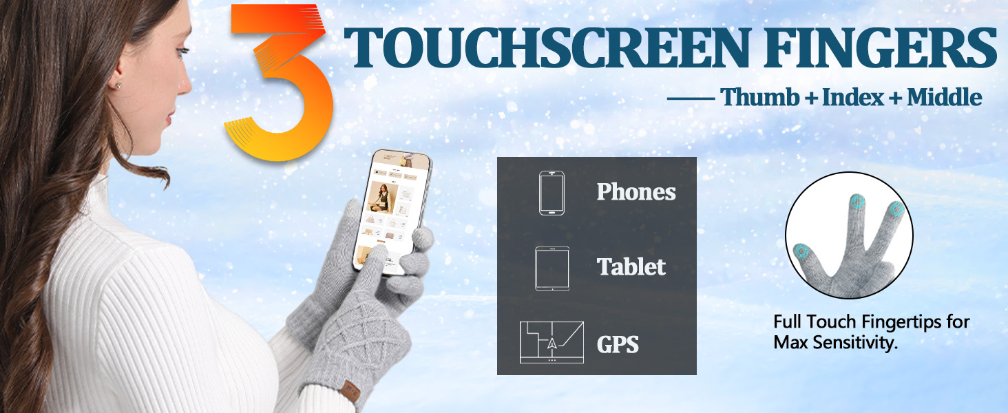 womens gloves with touchscreen fingers
