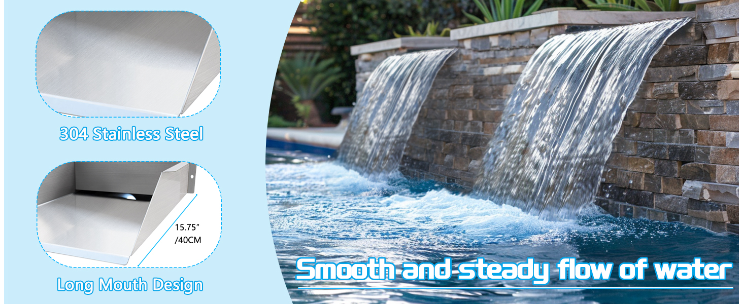 Smooth and steady flow of water