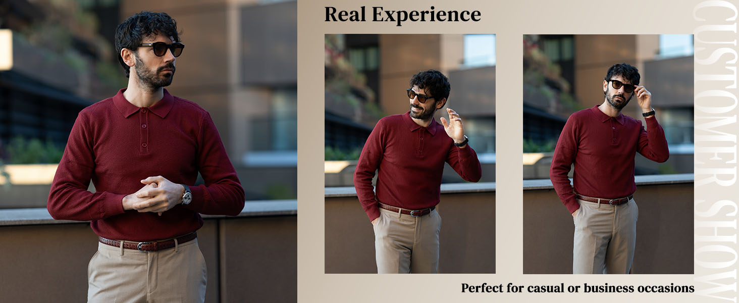 Mens Knit Polo Sweater