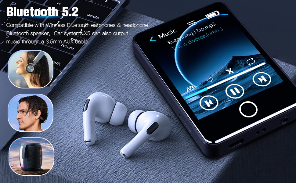 MP3 Music Player with Bluetooth5.2