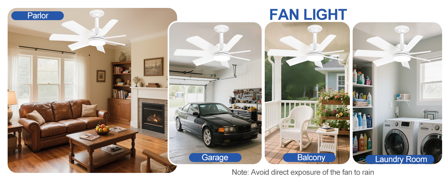 white ceiling fan with light