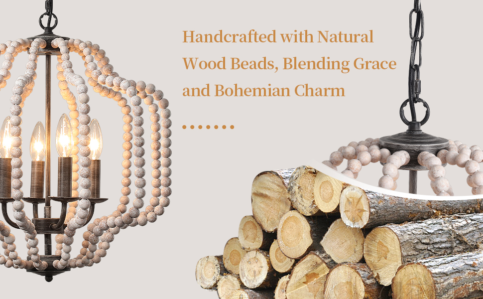 Handcrafted with Natural Wood Beads, Blending Grace and Bohemian Charm