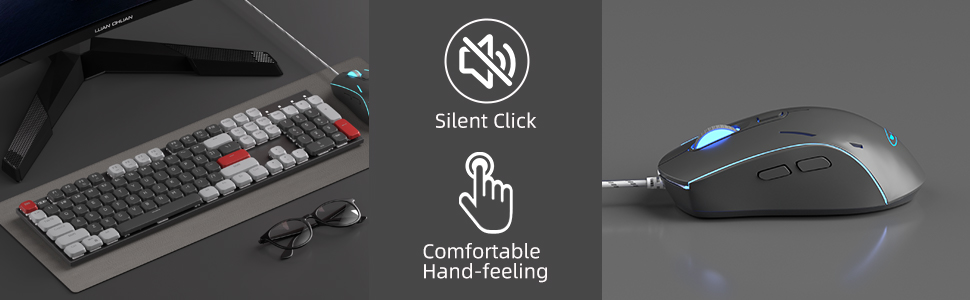 comfortable ergonomic slient mac keyboard and mouse