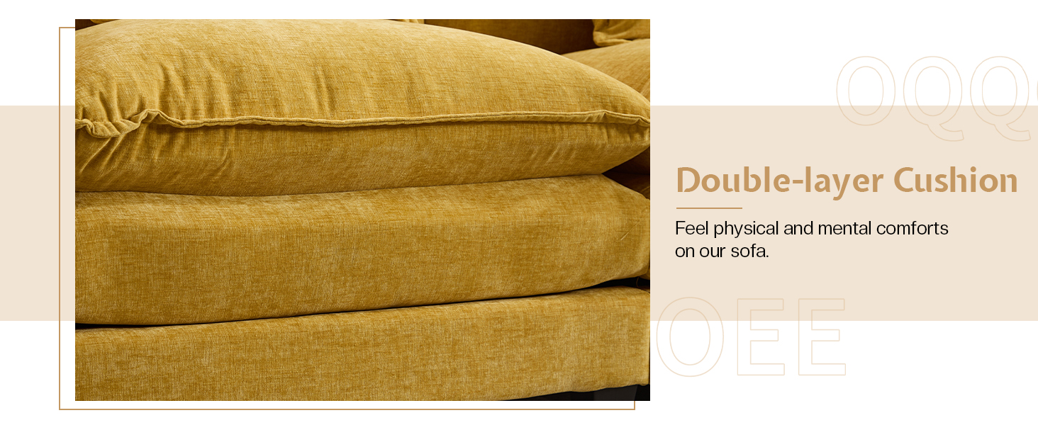 OQQOEE Sectional Sofa Modular Cloud Couch Upholstered Deep