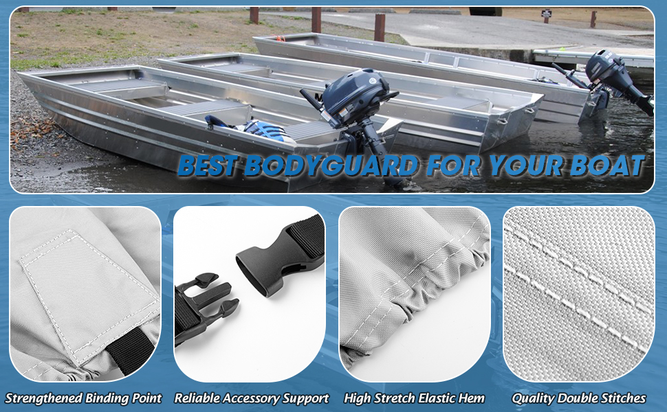 Solim 16FT Jon Boat Cover, 800D PU Heavy Duty Waterproof
