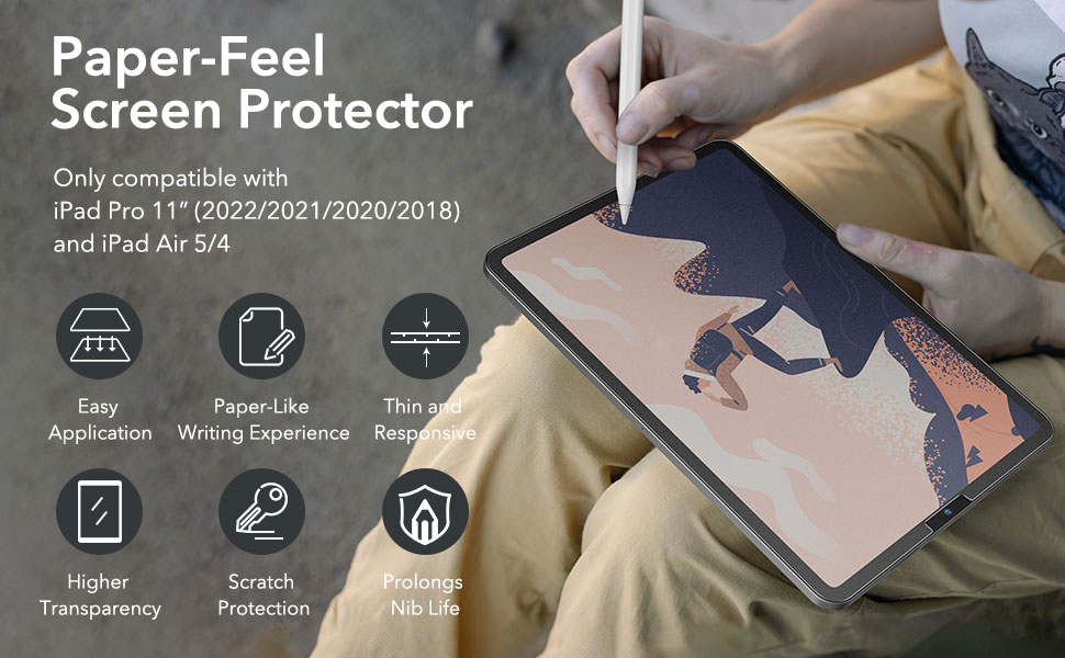 ESR PaperFeel Screen Protector Compatible with iPad Pro 11 (2022/2021