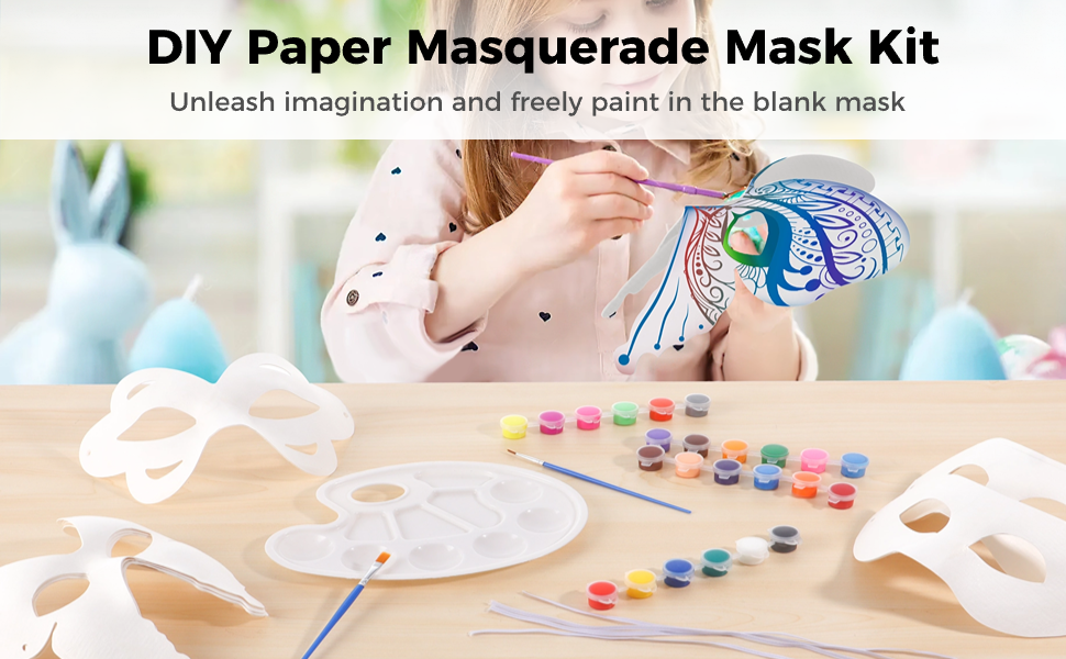 Homaisson 24 PCS DIY Paper Masks, White Masquerade Masks