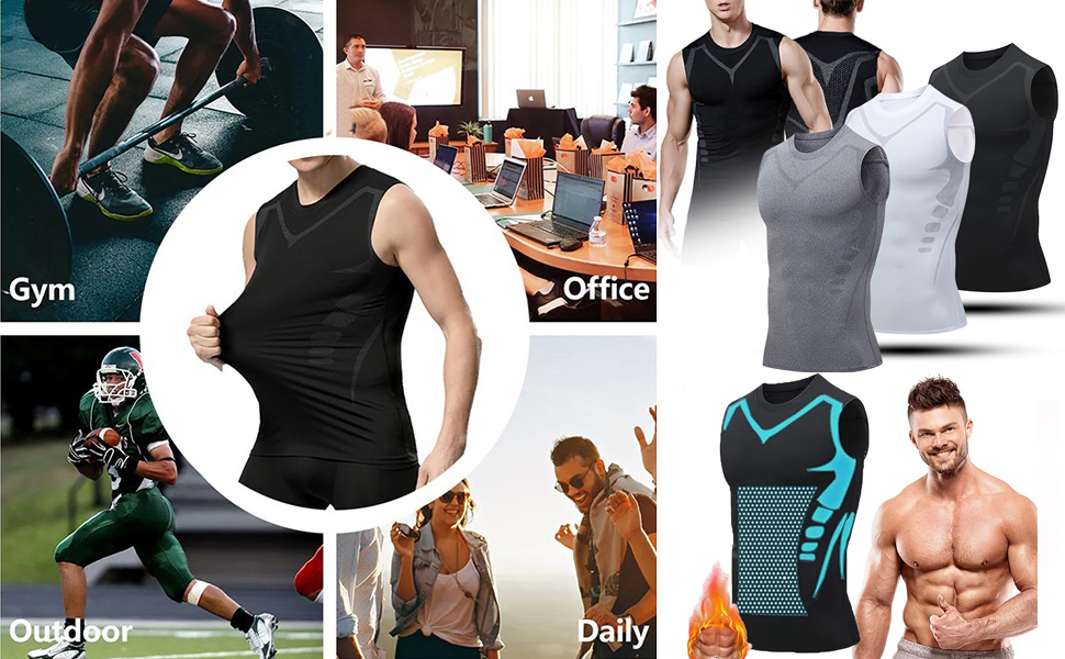 Ionic - Chaleco moldeador, nueva versión 2023, camiseta de compresión para  hombres que adelgazan la barriga, moldeadora elástica sin mangas, blanco,  S: Amazon.es: Moda