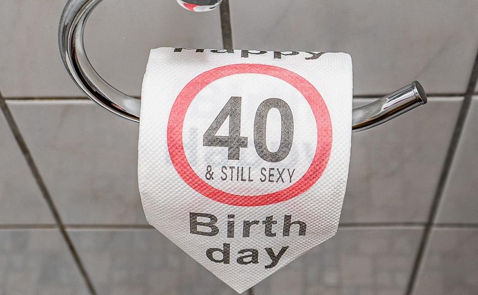 Happy 40 und Still Sexy Birthday Klopapier, 2 Pack, Dekoration und Geschenk für 40. Geburtstag