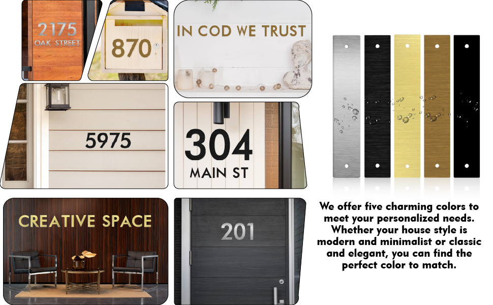 4 Inches Stainless Steel Floating Door Numbers and Metal