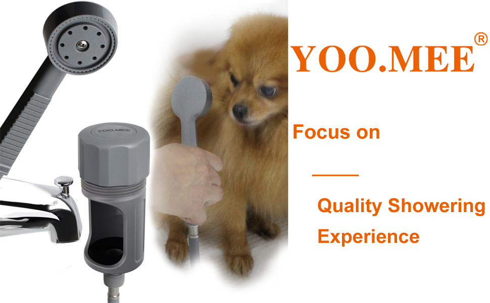 YOO.MEE Pets Shower Attachment, Quick Connect on Tub Spout w/Front Diverter, Ideal