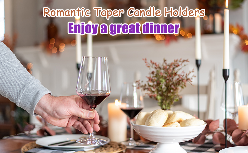 PATIKIL Black Candlestick Holder Set of 3, Taper Candle