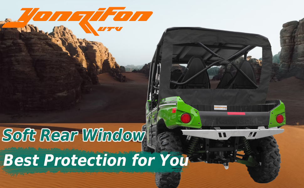 YONQIFON UTV Teryx 800 4 Rear Window,Back Window Soft Rear Windshield