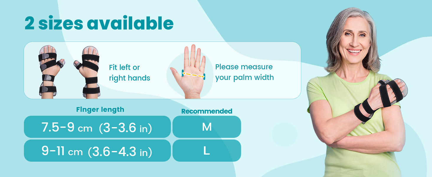 Stroke Hand Brace Splint for Straightening Fingers with 5 Fingers