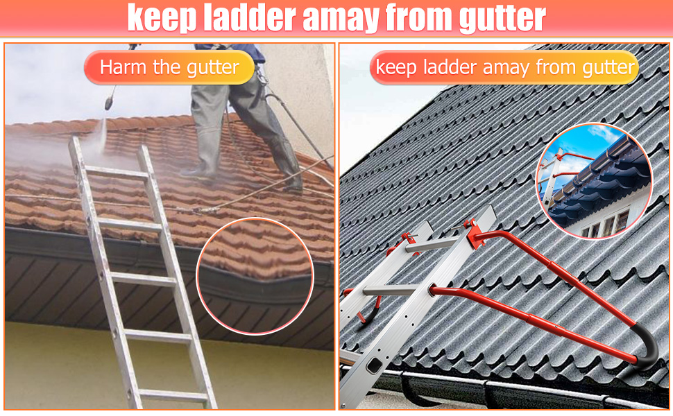 SLIIMU Ladder Stabilizer Standoff Brackets with Foam Elbows and Anti Shedding Device,Ladder