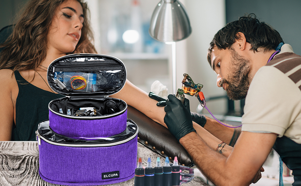 ELCUPA Tattoo Kit Organizer CaseTattoo Ink StorageTattoo