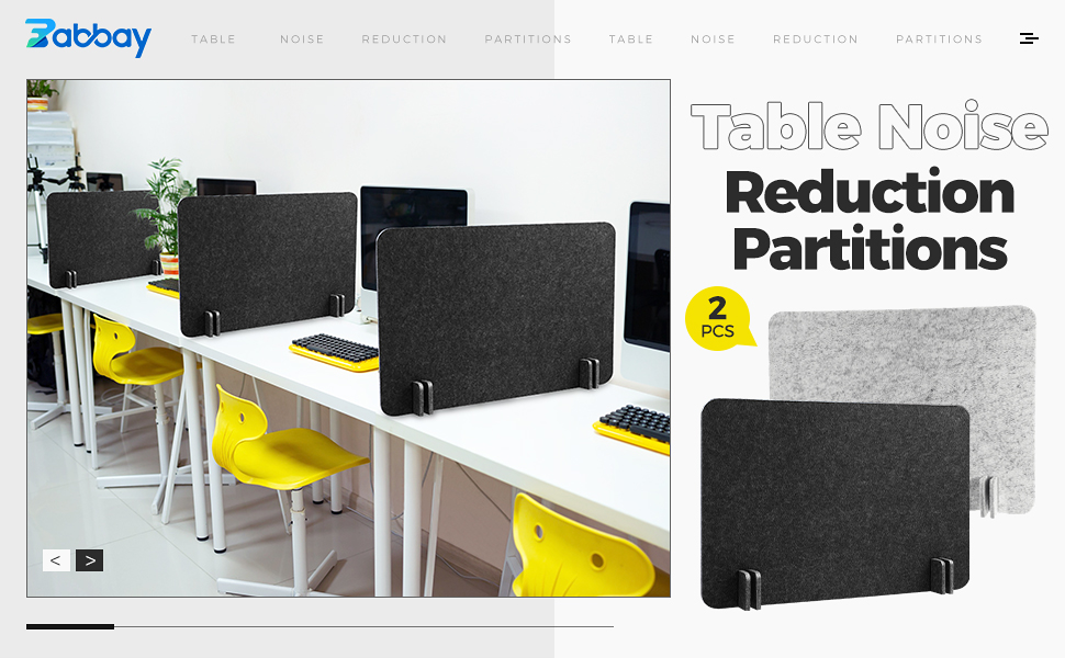 Fabbay 2 Pcs Acoustic Freestanding Desk Privacy Panel Desk Divider Desk Partition