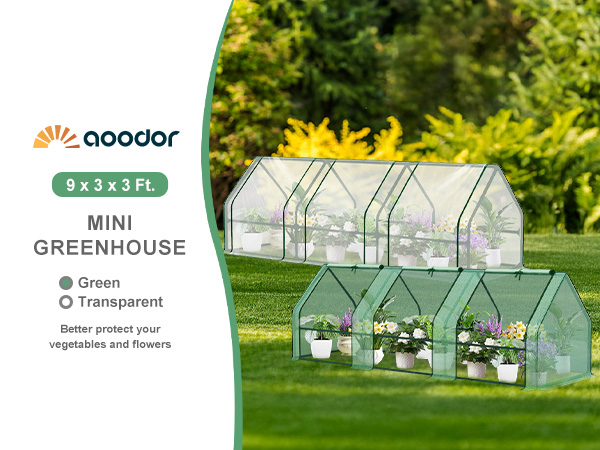 Amazon.com : Aoodor 9 x 3 x 3 ft Mini Greenhouse with 3