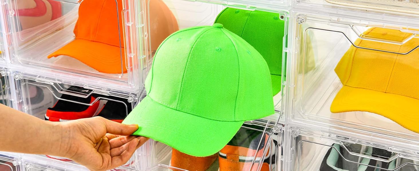 Shoe box hat storage