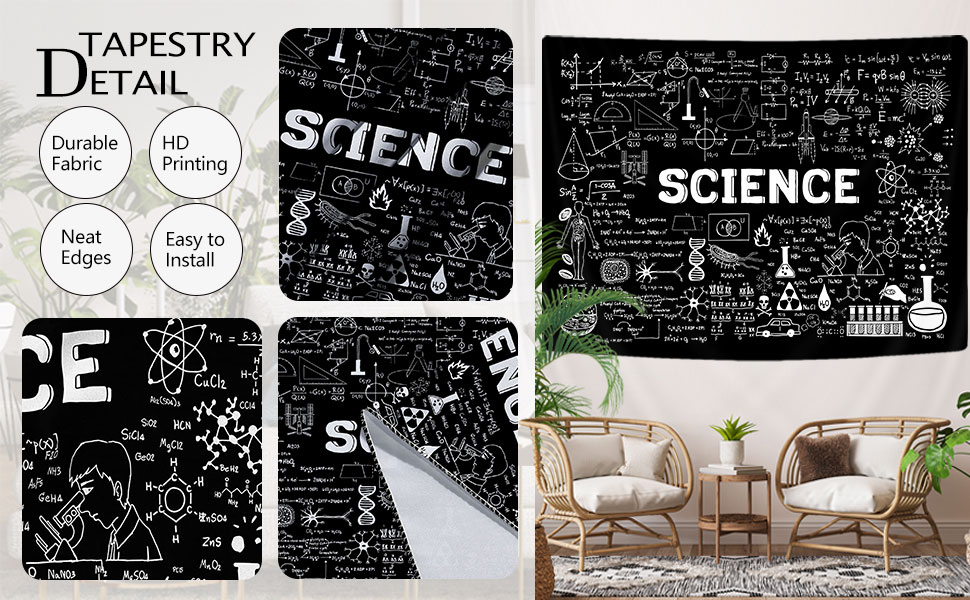 Science Tapestry Geometry Science Classroom Decor Posters, Mandala Education Science