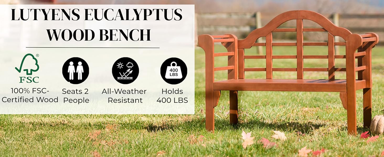Natural wood bench
