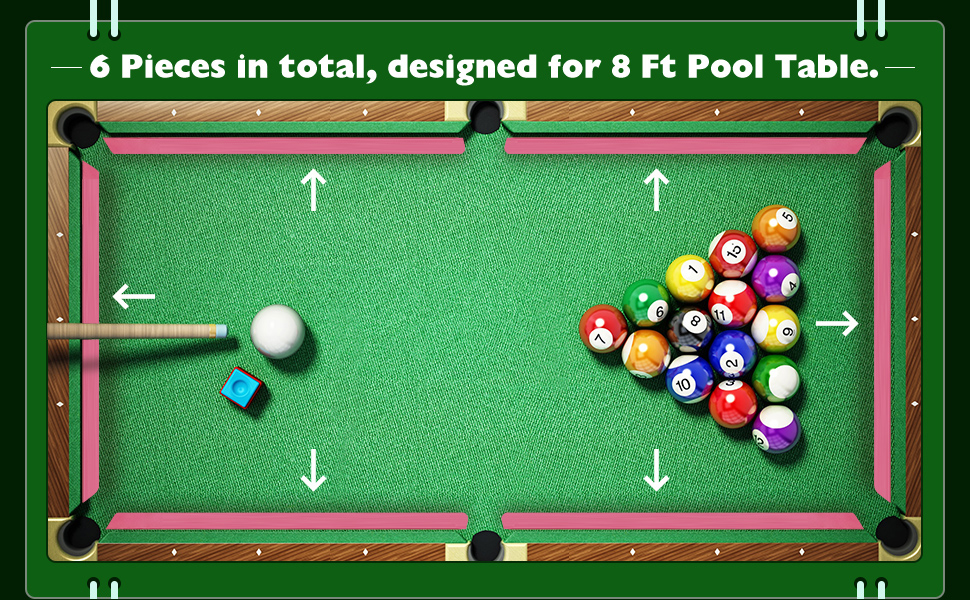 Amylove 6 Pack K66 Rubber Bumpers Pool Table Bumpers