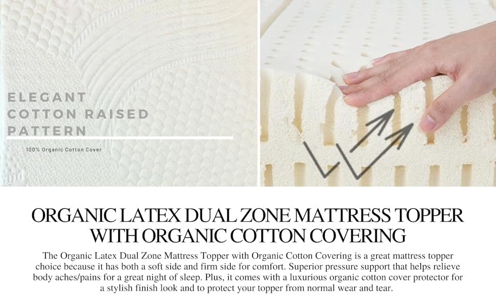 OrganicTextiles Organic Latex Mattress Topper, Queen Size 3