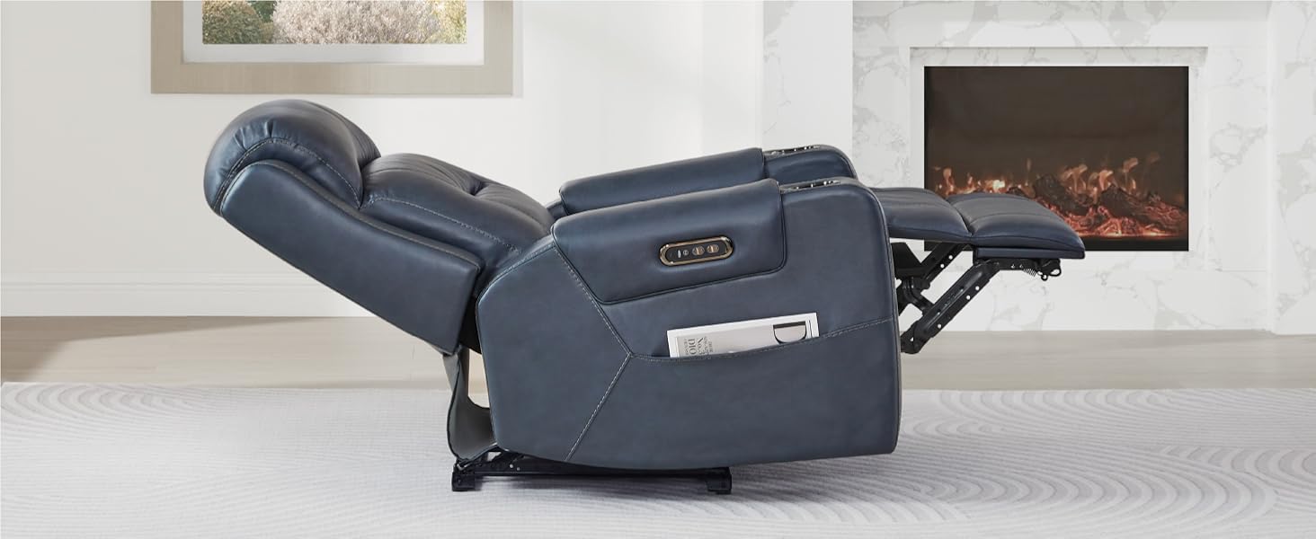 Genuine Leather Power Recliner Chair for Adults