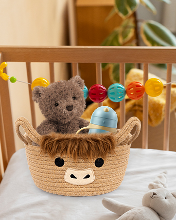 highland cow basket