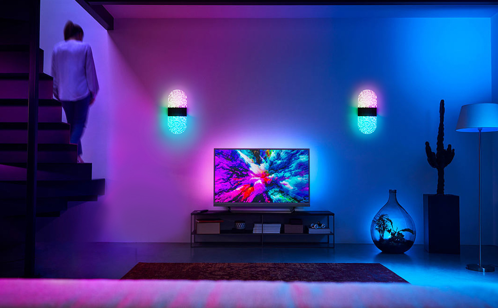 SURPALIG 2 LED Lights for Room Decor, 12 Colors Switchable RGB Wall