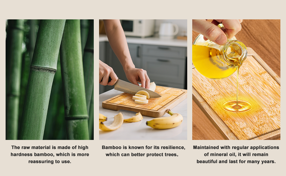 3-Piece Bamboo wooden