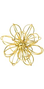 gold metal geometric table sculpture