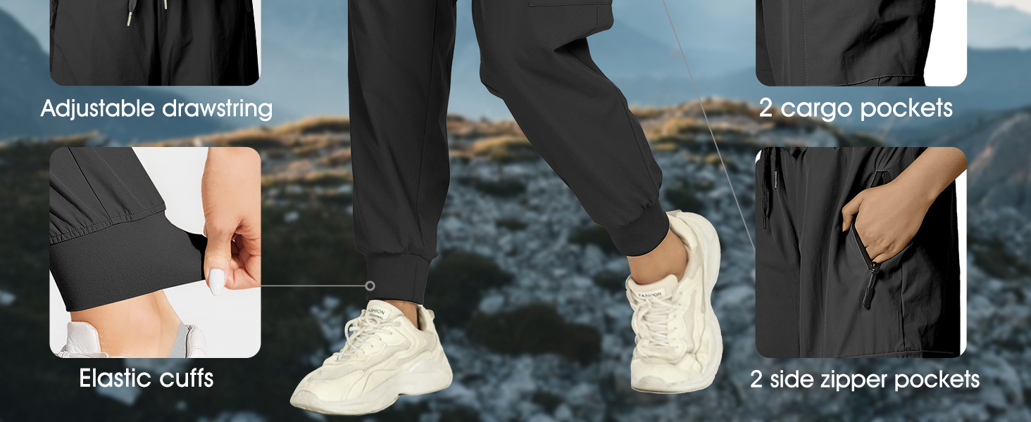 Women's Hiking Pants Quick Dry Lightweight Cargo Joggers