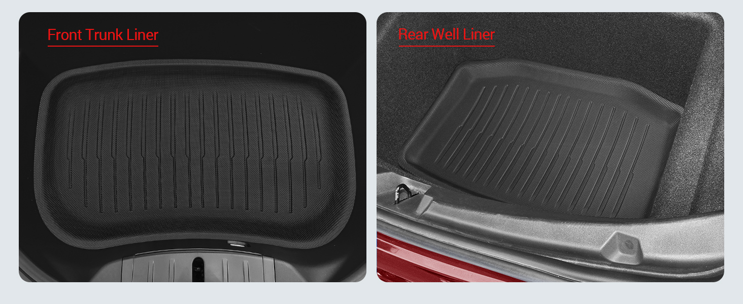 BASENOR 6PCS Tesla Model 3 Floor Mats 3D Full Set Interior Liners All