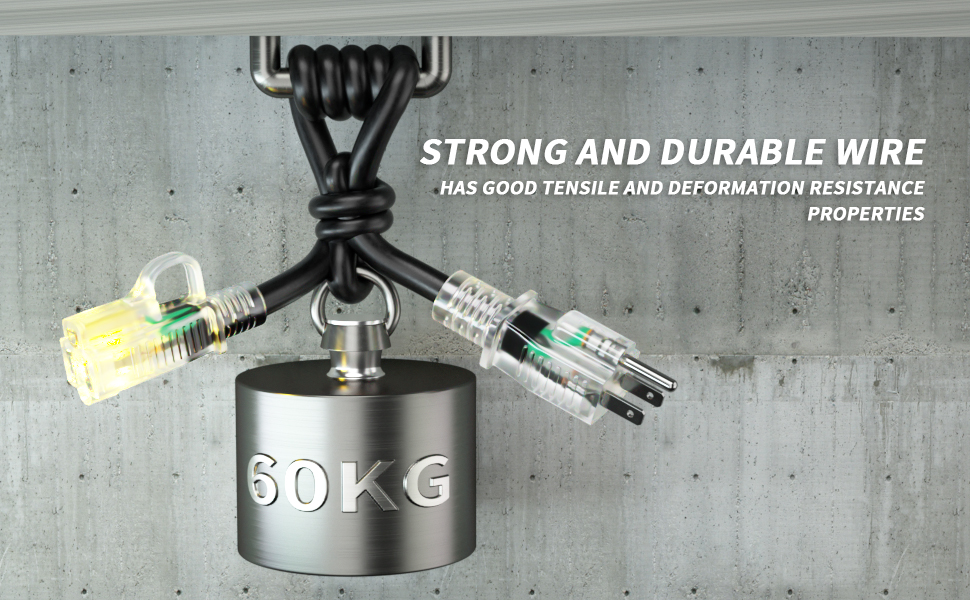 16/3 Gauge Black Outdoor Extension Cord 300 ft Waterproof