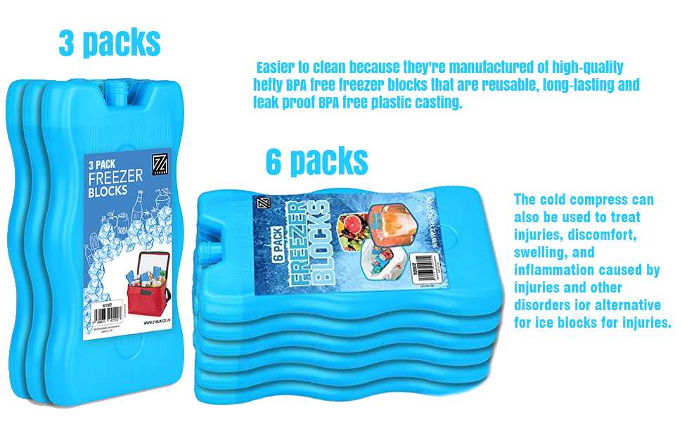 ZYBUX Blue Freezer Blocks Cools & Keeps Foods Freshness, Cooler for