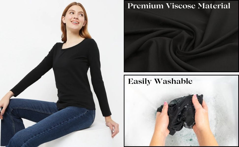 Round Neck T-shirt Top Tees Long Sleeves