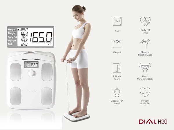 InBody Dial H20 Smart Full Body Composition Analyzer Scale - BMI