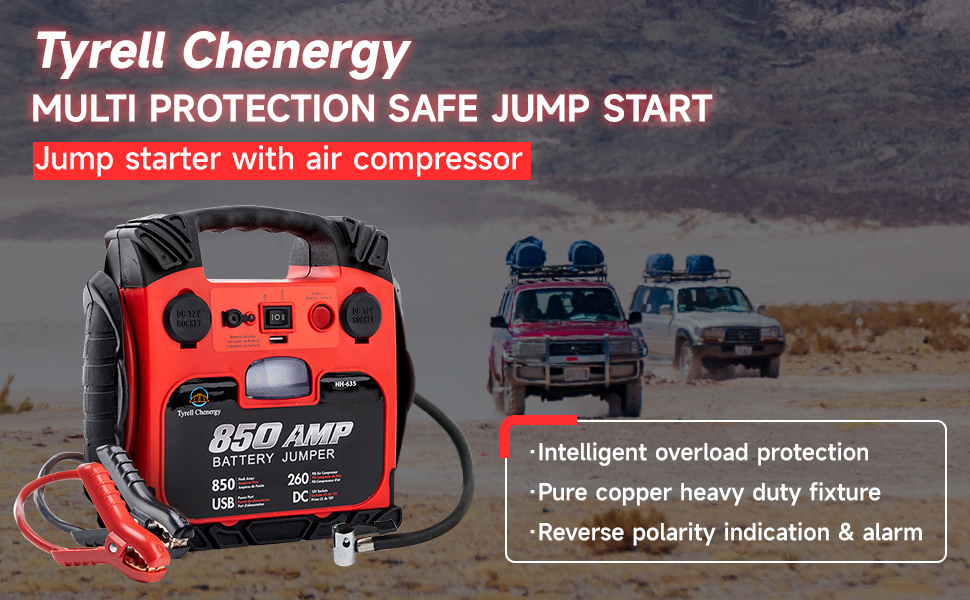 Tyrell Chenergy Car Battery Jump Starter with Air