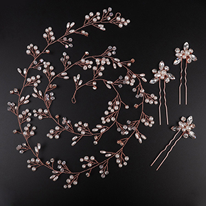 rose gold long hair vine