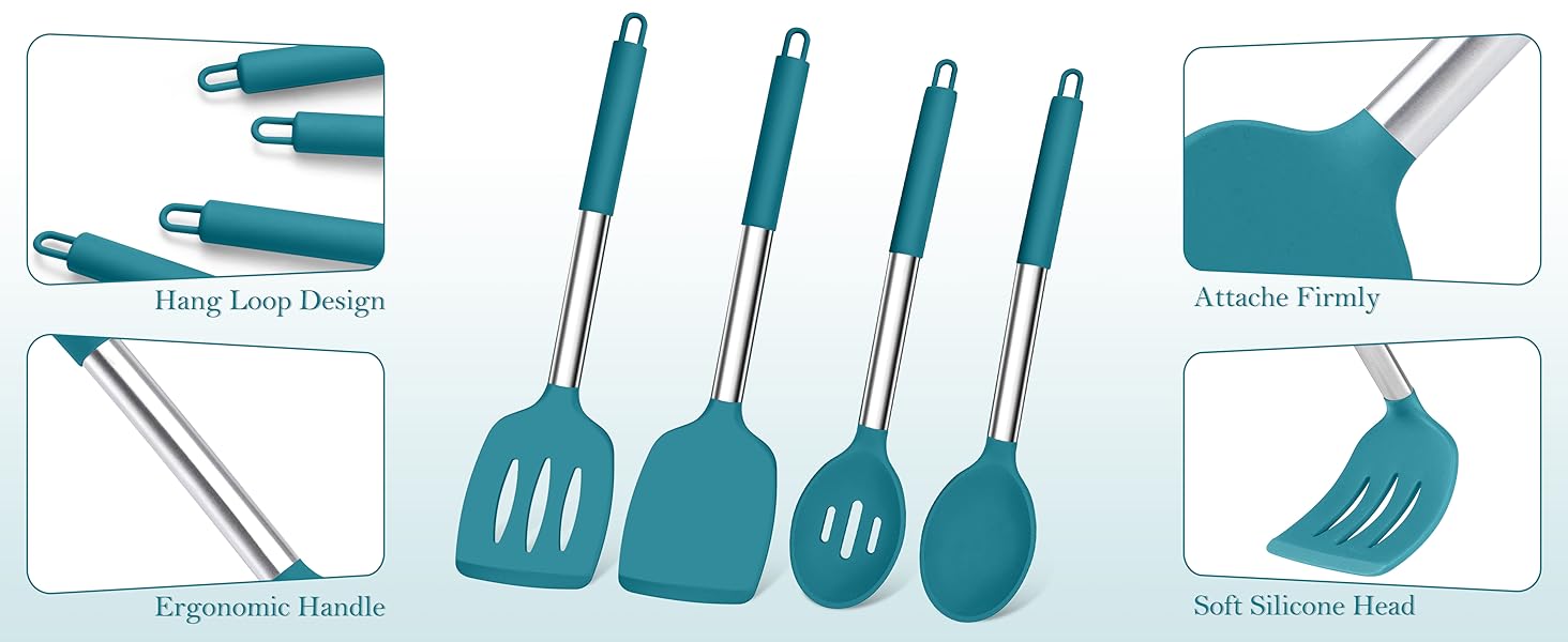 Dark Blue Cooking Utensil Set of 4