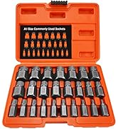 XEWEA 25Pcs Screw Extractor Set Hex Head Multi-Spline Easy Out Bolt Extractor Set, Chrome Molybde...