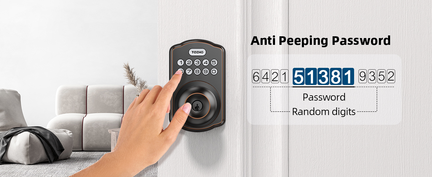 TEEHO Keyless Entry Electronic Door Locks with Keypads Deadbolt Smart