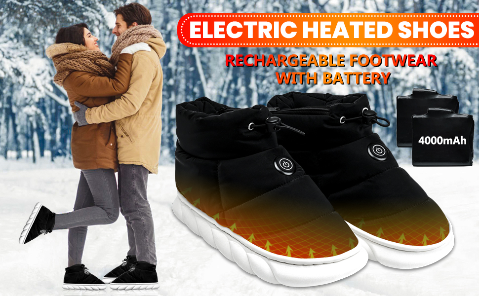 ZONSUSE Heated Shoes for Men and Women,3.7V 4000mAh Rechargeable Warm
