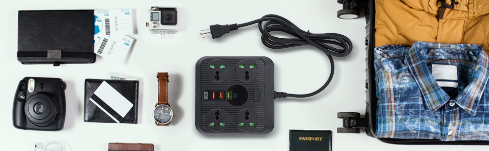 portable powe strip surge protector
