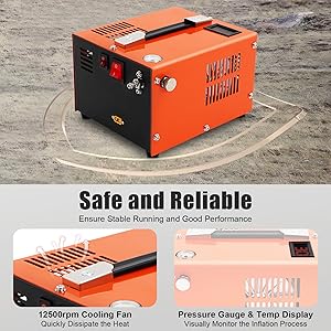 PCP Air Compressor, 4500PSI Portable PCP Compressor, 110V AC/12V Car Battery Anhydrous Air Pump