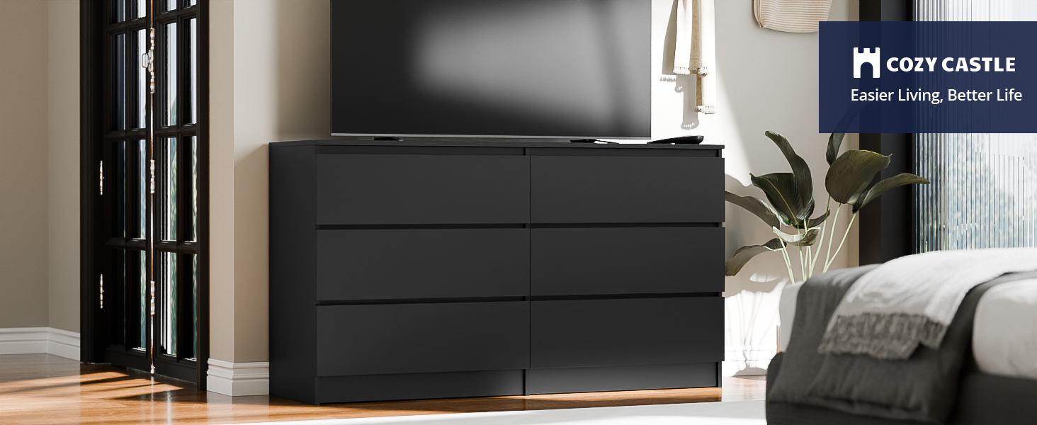 六抽双排柜 黑3