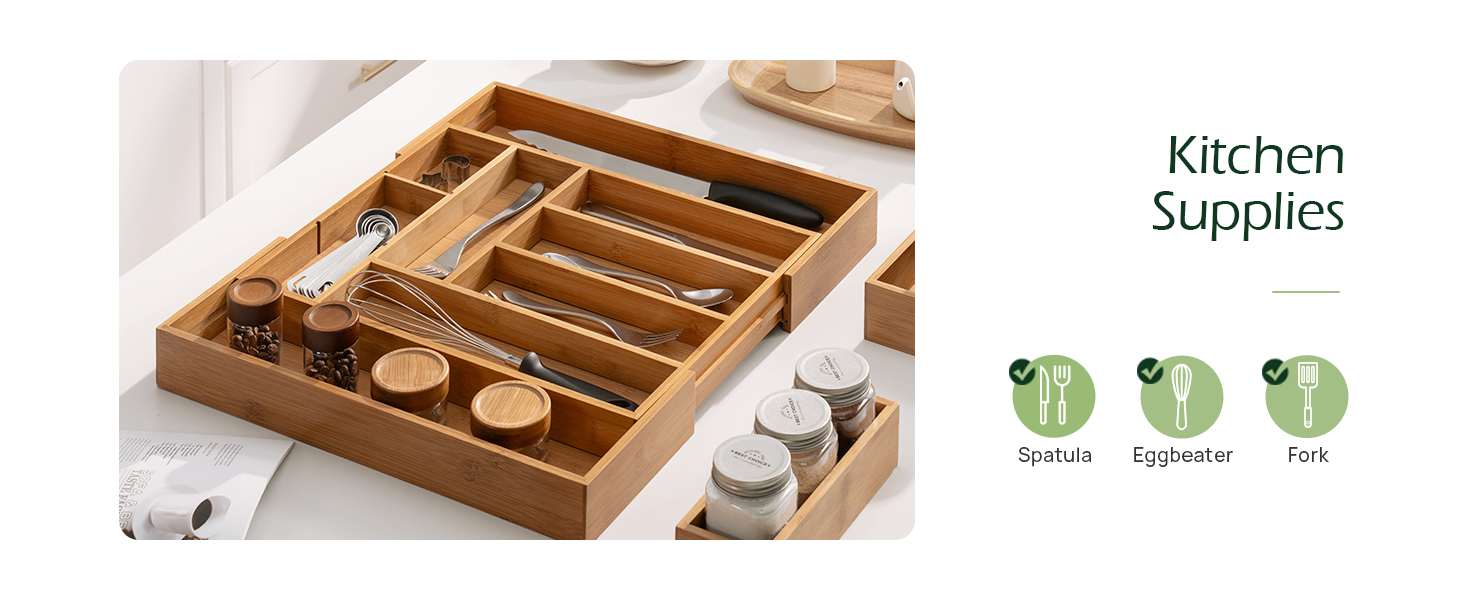 Bamboo Kitchen Drawer Organizer